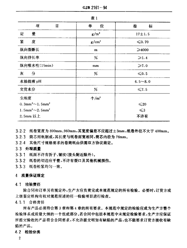 GJB 2161-94 102原纸规范